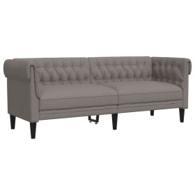 vidaXL Chesterfield-Sofa 3-Sitzer Taupe Stoff
