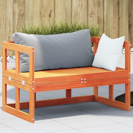 vidaXL 2-in-1 Gartensofa Verlängerbar Wachsbraun Massivholz Kiefer