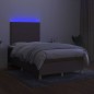 vidaXL Boxspringbett mit Matratze & LED Taupe 120x190 cm Stoff vidaXL Boxspringbett mit Matratze & LED Taupe 120x190 cm Stoff