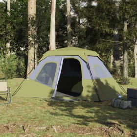 vidaXL Familienzelt 6 Personen Grün Quick Release Wasserdicht