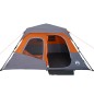 vidaXL Familienzelt 6 Personen Grau Orange Quick Release Wasserdicht vidaXL Familienzelt 6 Personen Grau Orange Quick Release Wasserdicht