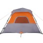 vidaXL Familienzelt 6 Personen Grau Orange Quick Release Wasserdicht vidaXL Familienzelt 6 Personen Grau Orange Quick Release Wasserdicht