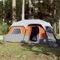 vidaXL Familienzelt mit LED 9 Personen Hellgrau Orange Quick Release vidaXL Familienzelt mit LED 9 Personen Hellgrau Orange Quick Release