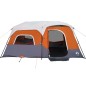vidaXL Familienzelt mit LED 9 Personen Hellgrau Orange Quick Release vidaXL Familienzelt mit LED 9 Personen Hellgrau Orange Quick Release