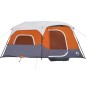 vidaXL Familienzelt mit LED 9 Personen Hellgrau Orange Quick Release vidaXL Familienzelt mit LED 9 Personen Hellgrau Orange Quick Release