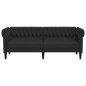 vidaXL Chesterfield-Sofa 3-Sitzer Schwarz Stoff vidaXL Chesterfield-Sofa 3-Sitzer Schwarz Stoff