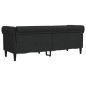 vidaXL Chesterfield-Sofa 3-Sitzer Schwarz Stoff vidaXL Chesterfield-Sofa 3-Sitzer Schwarz Stoff