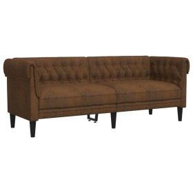 vidaXL Chesterfield-Sofa 3-Sitzer Braun Stoff