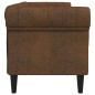 vidaXL Chesterfield-Sofa 3-Sitzer Braun Stoff vidaXL Chesterfield-Sofa 3-Sitzer Braun Stoff