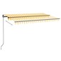 Gelenkarmmarkise Einziehbar mit LED 450x350 cm Gelb und Weiß Gelenkarmmarkise Einziehbar mit LED 450x350 cm Gelb und Weiß