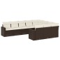 vidaXL 10-tlg. Garten-Sofagarnitur mit Kissen Braun Poly Rattan vidaXL 10-tlg. Garten-Sofagarnitur mit Kissen Braun Poly Rattan