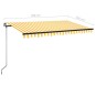 Gelenkarmmarkise Einziehbar mit LED 450x350 cm Gelb und Weiß Gelenkarmmarkise Einziehbar mit LED 450x350 cm Gelb und Weiß