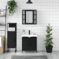 vidaXL 3-tlg. Badmöbel-Set Schwarz Holzwerkstoff vidaXL 3-tlg. Badmöbel-Set Schwarz Holzwerkstoff