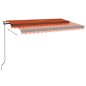 Automatische Markise mit LED & Windsensor 450x350 Orange/Braun Automatische Markise mit LED & Windsensor 450x350 Orange/Braun