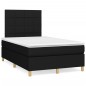 vidaXL Boxspringbett mit Matratze & LED Schwarz 120x190 cm Stoff vidaXL Boxspringbett mit Matratze & LED Schwarz 120x190 cm Stoff