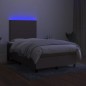 vidaXL Boxspringbett mit Matratze & LED Taupe 120x190 cm Stoff vidaXL Boxspringbett mit Matratze & LED Taupe 120x190 cm Stoff