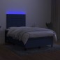 vidaXL Boxspringbett mit Matratze & LED Blau 120x190 cm Stoff vidaXL Boxspringbett mit Matratze & LED Blau 120x190 cm Stoff