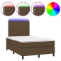 vidaXL Boxspringbett mit Matratze & LED Dunkelbraun 120x190 cm Stoff vidaXL Boxspringbett mit Matratze & LED Dunkelbraun 120x190 cm Stoff