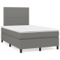 vidaXL Boxspringbett mit Matratze & LED Dunkelgrau 120x190 cm Stoff vidaXL Boxspringbett mit Matratze & LED Dunkelgrau 120x190 cm Stoff