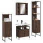 vidaXL 4-tlg. Badmöbel-Set Braun Eichen-Optik Holzwerkstoff vidaXL 4-tlg. Badmöbel-Set Braun Eichen-Optik Holzwerkstoff