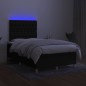 vidaXL Boxspringbett mit Matratze & LED Schwarz 120x190 cm Stoff vidaXL Boxspringbett mit Matratze & LED Schwarz 120x190 cm Stoff