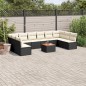 vidaXL 11-tlg. Garten-Sofagarnitur mit Kissen Schwarz Poly Rattan vidaXL 11-tlg. Garten-Sofagarnitur mit Kissen Schwarz Poly Rattan