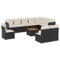 vidaXL 11-tlg. Garten-Sofagarnitur mit Kissen Schwarz Poly Rattan vidaXL 11-tlg. Garten-Sofagarnitur mit Kissen Schwarz Poly Rattan