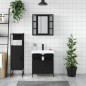 vidaXL 3-tlg. Badmöbel-Set Schwarz Holzwerkstoff vidaXL 3-tlg. Badmöbel-Set Schwarz Holzwerkstoff