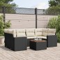 vidaXL 7-tlg. Garten-Sofagarnitur mit Kissen Schwarz Poly Rattan vidaXL 7-tlg. Garten-Sofagarnitur mit Kissen Schwarz Poly Rattan