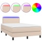 vidaXL Boxspringbett mit Matratze & LED Cappuccino-Braun 120x190 cm vidaXL Boxspringbett mit Matratze & LED Cappuccino-Braun 120x190 cm