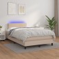 vidaXL Boxspringbett mit Matratze & LED Cappuccino-Braun 120x190 cm vidaXL Boxspringbett mit Matratze & LED Cappuccino-Braun 120x190 cm