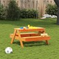 vidaXL Picknicktisch für Kinder Wachsbraun 88x97x52 cm Massivholz vidaXL Picknicktisch für Kinder Wachsbraun 88x97x52 cm Massivholz
