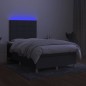 vidaXL Boxspringbett mit Matratze & LED Dunkelgrau 120x190 cm Stoff vidaXL Boxspringbett mit Matratze & LED Dunkelgrau 120x190 cm Stoff