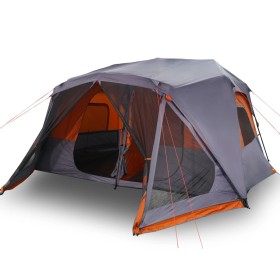 vidaXL Campingzelt 10 Personen Grau und Orange 443x437x229 cm