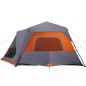 vidaXL Campingzelt 10 Personen Grau und Orange 443x437x229 cm vidaXL Campingzelt 10 Personen Grau und Orange 443x437x229 cm