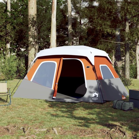 vidaXL Campingzelt mit LED Grau und Orange 344x282x212 cm