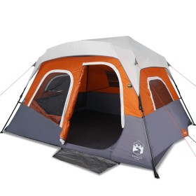 vidaXL Campingzelt mit LED Grau und Orange 344x282x212 cm