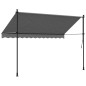 vidaXL Markise Einziehbar Anthrazit 300x150 cm Stoff und Stahl vidaXL Markise Einziehbar Anthrazit 300x150 cm Stoff und Stahl