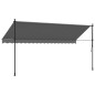 vidaXL Markise Einziehbar Anthrazit 400x150 cm Stoff und Stahl vidaXL Markise Einziehbar Anthrazit 400x150 cm Stoff und Stahl