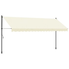 vidaXL Markise Einziehbar Creme 400x150 cm Stoff und Stahl