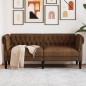 vidaXL Chesterfield-Sofa 2-Sitzer Braun Stoff vidaXL Chesterfield-Sofa 2-Sitzer Braun Stoff