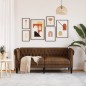 vidaXL Chesterfield-Sofa 2-Sitzer Braun Stoff vidaXL Chesterfield-Sofa 2-Sitzer Braun Stoff