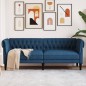 vidaXL Chesterfield-Sofa 3-Sitzer Blau Stoff vidaXL Chesterfield-Sofa 3-Sitzer Blau Stoff