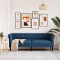 vidaXL Chesterfield-Sofa 3-Sitzer Blau Stoff vidaXL Chesterfield-Sofa 3-Sitzer Blau Stoff