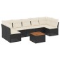 vidaXL 8-tlg. Garten-Sofagarnitur mit Kissen Schwarz Poly Rattan vidaXL 8-tlg. Garten-Sofagarnitur mit Kissen Schwarz Poly Rattan