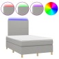 vidaXL Boxspringbett mit Matratze & LED Hellgrau 120x190 cm Stoff vidaXL Boxspringbett mit Matratze & LED Hellgrau 120x190 cm Stoff