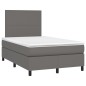 vidaXL Boxspringbett mit Matratze & LED Grau 120x190 cm Kunstleder vidaXL Boxspringbett mit Matratze & LED Grau 120x190 cm Kunstleder