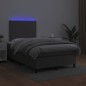 vidaXL Boxspringbett mit Matratze & LED Grau 120x190 cm Kunstleder vidaXL Boxspringbett mit Matratze & LED Grau 120x190 cm Kunstleder
