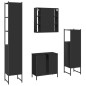 vidaXL 4-tlg. Badmöbel-Set Schwarz Holzwerkstoff vidaXL 4-tlg. Badmöbel-Set Schwarz Holzwerkstoff