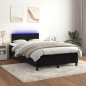 vidaXL Boxspringbett mit Matratze & LED Schwarz 120x190 cm Samt vidaXL Boxspringbett mit Matratze & LED Schwarz 120x190 cm Samt
